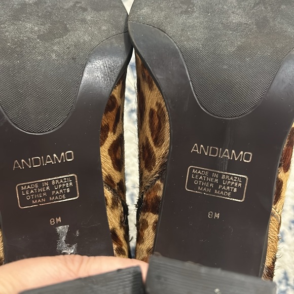 90’s Y2K Animal Print Square Toe Heel Boots Leather Shoes Size 8 - Picture 6 of 16